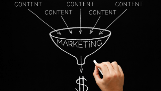 drawing of a content marketing funnel or conversion rate optimization (CRO) funnel using SEO and PPC